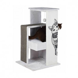 101 Cm Tırmalama Oyun Evi Beyaz/Gri | Tırmalama Tahtalı Kedi Evi 101 Cm Tırmalama Oyun Evi Beyaz/Gri | Tırmalama Tahtalı Kedi Evi