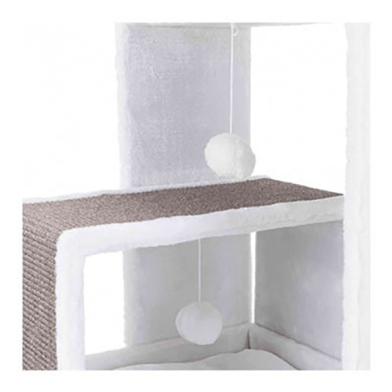 Trixie 101 Cm Tırmalama Oyun Evi Beyaz/Gri | Tırmalama Tahtalı Kedi Evi