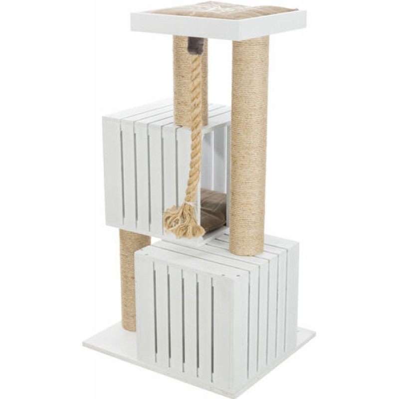 Trixie 114 Cm Tırmalama ve Oyun Evi Beyaz/ Kum Beji