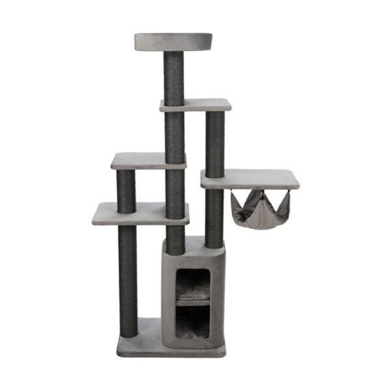 Trixie 186 Cm Tırmalama Kulesi ve Oyun Evi Gri | Kedi Evi