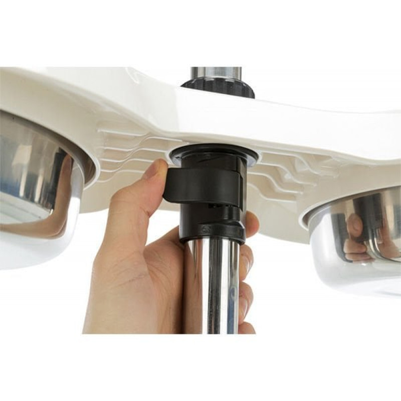 Trixie 2×1,6 Lt Paslanmaz Çelik Ayaklı Mama ve Su Kabı 21cm Beyaz