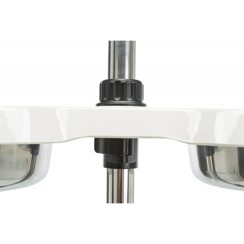 Trixie 2×1,6 Lt Paslanmaz Çelik Ayaklı Mama ve Su Kabı 21cm Beyaz