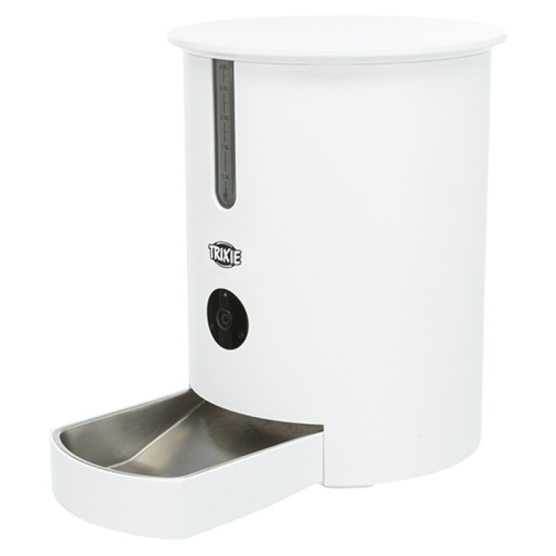 Trixie 2,8 Lt Cep Telefonu Kontrollü Kameralı Otomatik Mama Kabı Beyaz 22x28x22 Cm | Otomatik Mama Ve Su Kabı