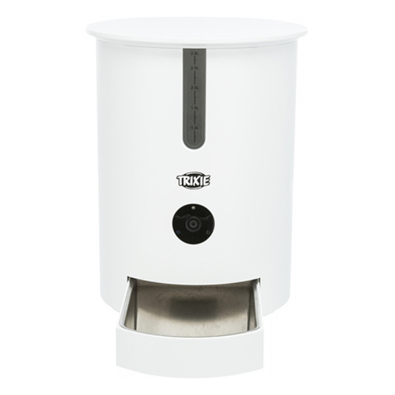 Trixie 2,8 Lt Cep Telefonu Kontrollü Kameralı Otomatik Mama Kabı Beyaz 22x28x22 Cm | Otomatik Mama Ve Su Kabı