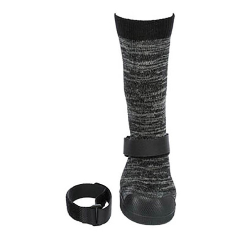 Trixie 2 Adet XS Yumuşak Köpek Çizmesi Siyah- Gri | Köpek Patik Ayakkabısı