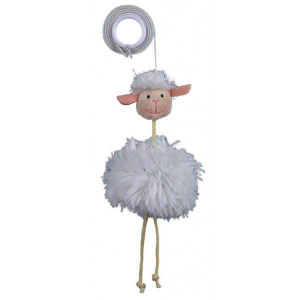 Trixie 20 Cm Elastik İpli Peluş Koyun | Peluş Kedi Oyuncağı