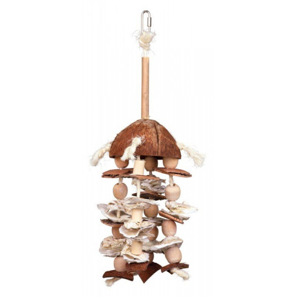 Trixie 42cm Askılı, Doğal Oyuncak | Kuş Zilli Oyuncak