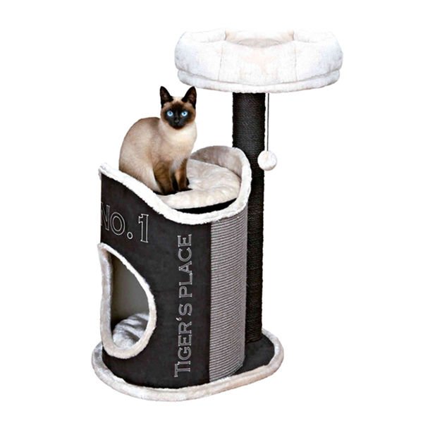 Trixie 44X55X90 Cm Oyun ve Tırmalama Evi Antrasit | Tırmalama Tahtalı Kedi Evi