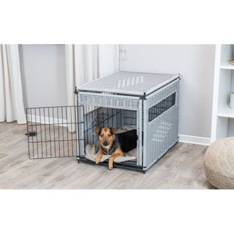 Trixie 58x60x77 Cm Dekoratif Rattan Kafes Medium Açık Gri Medium | Köpek Taşıma Çantası Ve Kafes Trixie 58x60x77 Cm Dekoratif Rattan Kafes Medium Açık Gri Medium | Köpek Taşıma Çantası Ve Kafes