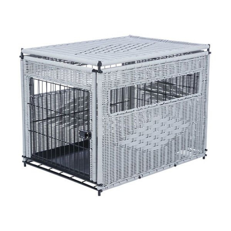 Trixie 58x60x77 Cm Dekoratif Rattan Kafes Medium Açık Gri Medium | Köpek Taşıma Çantası Ve Kafes