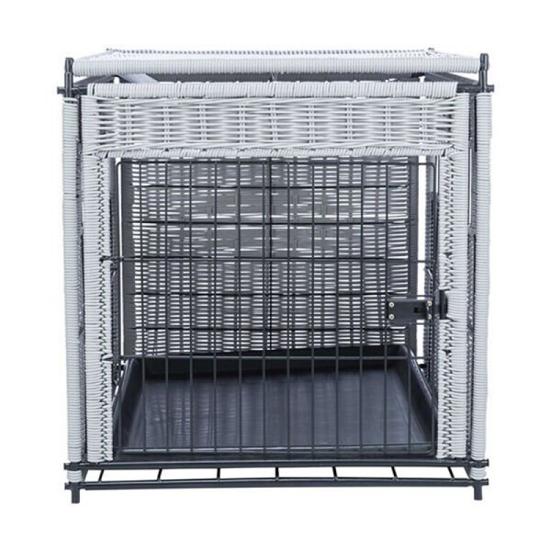 Trixie 58x60x77 Cm Dekoratif Rattan Kafes Medium Açık Gri Medium | Köpek Taşıma Çantası Ve Kafes