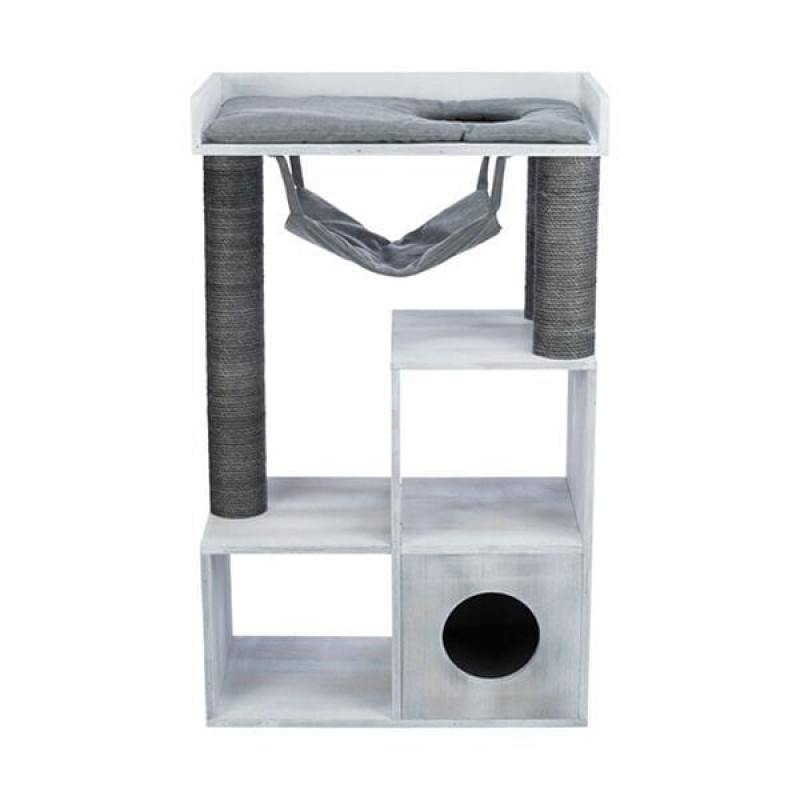 Trixie 72x110x38 Cm Oyun Evi ve Tırmalama Tahtası Gri | Platformlu Kedi Tırmalama Tahtası