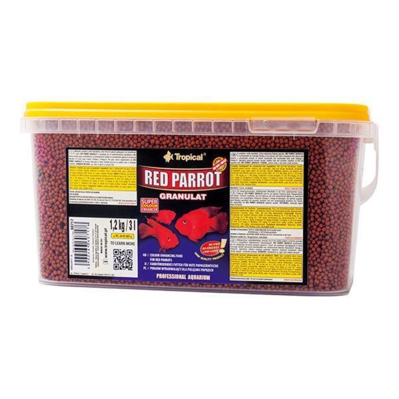 Tropical 1.2 Kg Red Parrot Granulat Kırmızı Papağan Balıkları İçin Granül Balık Yemi 3 Lt | Özel Akvaryum Yem Tropical 1.2 Kg Red Parrot Granulat Kırmızı Papağan Balıkları İçin Granül Balık Yemi 3 Lt | Özel Akvaryum Yem