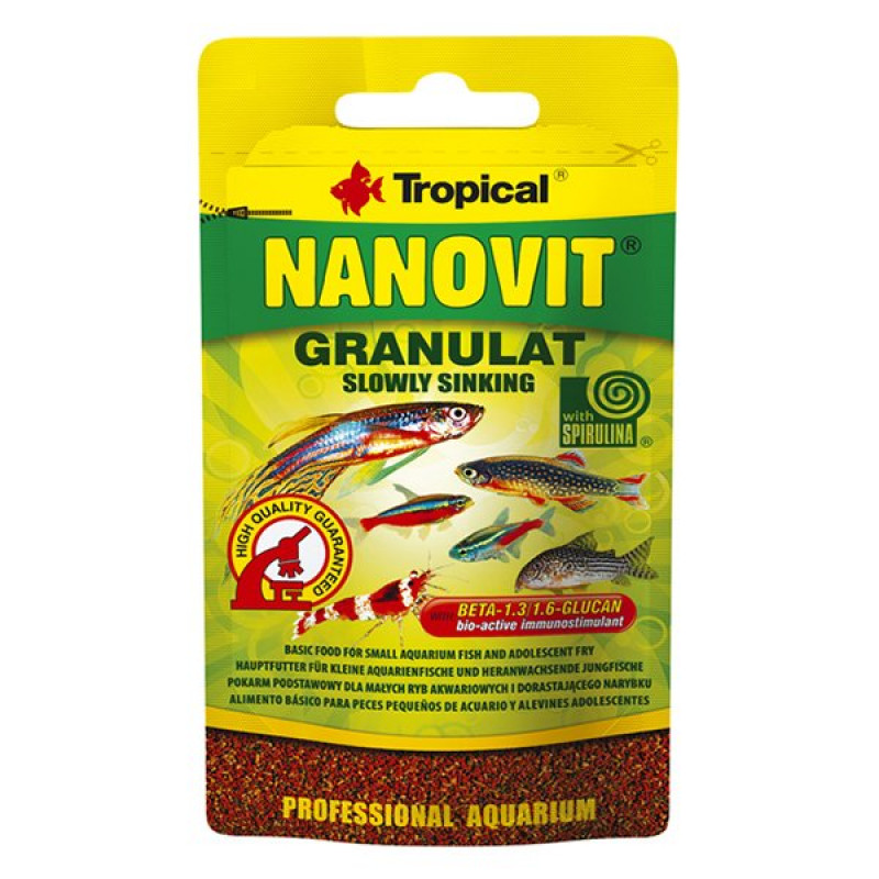 Tropical 10 Gr Nanovit Granulat Tropikal Balıkları İçin Granül Balık Yemi | Özel Akvaryum Yem Tropical 10 Gr Nanovit Granulat Tropikal Balıkları İçin Granül Balık Yemi | Özel Akvaryum Yem