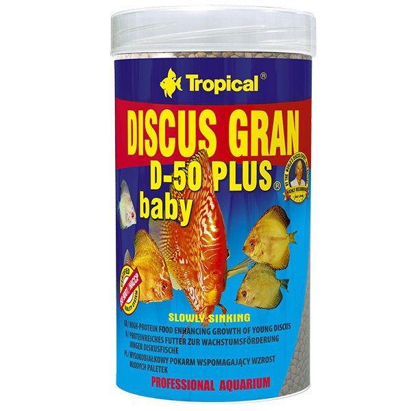 Tropical 130 Gr Discus Gran D-50 Plus Baby Yavru Discus Balıkları İçin Renklendirici Granül Balık Yemi 250 Ml | Özel Akvaryum Yem