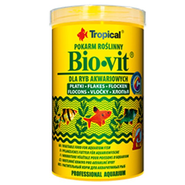 Tropical 20 Gr Bio-Vit Bitkisel İçerikli Pul Balık Yemi 100 Ml | Özel Akvaryum Yem