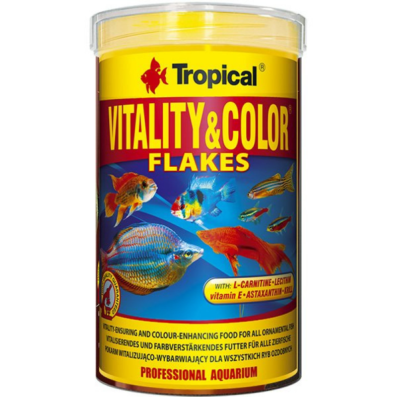 Tropical 20 Gr Vitality Color Flakes Tropikal Balıklar İçin Renklendirici Pul Balık Yemi 100 Ml | Özel Akvaryum Yem Tropical 20 Gr Vitality Color Flakes Tropikal Balıklar İçin Renklendirici Pul Balık Yemi 100 Ml | Özel Akvaryum Yem