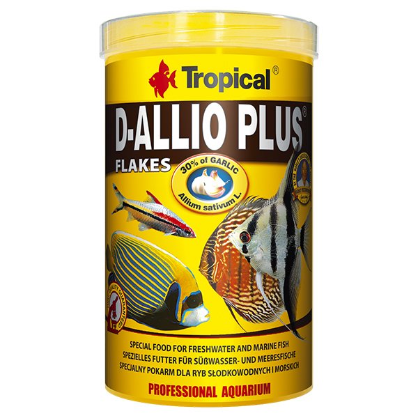 Tropical 200 Gr D-Allio Plus Flake Discus Balıklar İçin Sarımsaklı Pul Balık Yemi 1000 Ml | Özel Akvaryum Yem