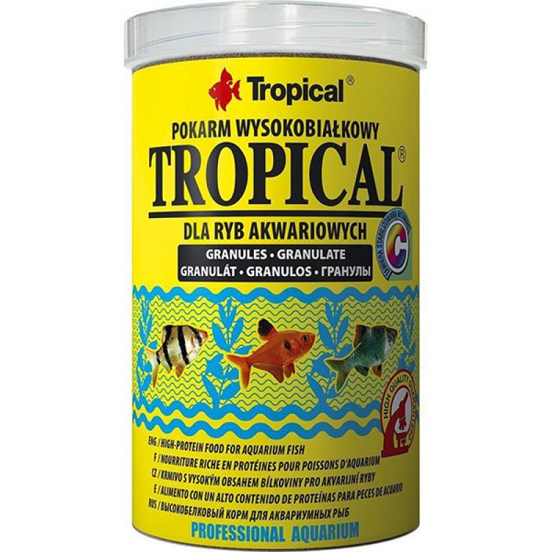 Tropical 500 Gr Yüksek Proteinli Granül Balık Yemi 1000 Ml | Özel Akvaryum Yem Tropical 500 Gr Yüksek Proteinli Granül Balık Yemi 1000 Ml | Özel Akvaryum Yem