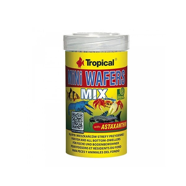 Tropical 55 Gr Mini Wafers Mix Balık ve Deniz Kabukluları için Yem 100 Ml | Tatlı Su Akvaryumu Yemi