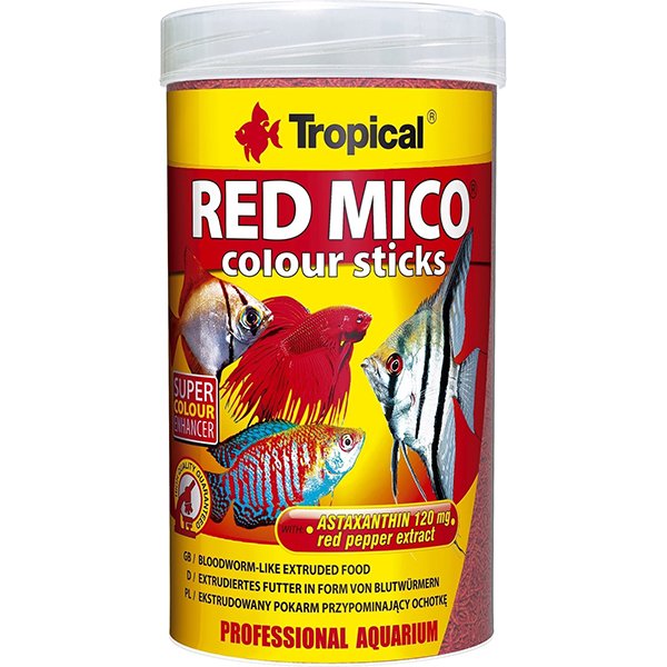 Tropical 80 Gr Red Mico Colour Sticks Kan Kurdu İçerikli Ekstrüde Balık Yemi 250 Ml | Özel Akvaryum Yem