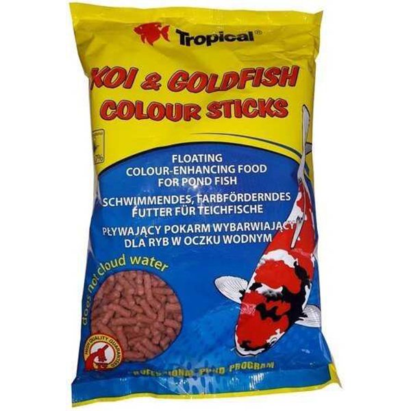 Tropical 90 Gr Koi Goldfish Colour Sticks Havuz Balıkları İçin Renklendirici Temel Balık Yemi 100 Ml | Özel Akvaryum Yem