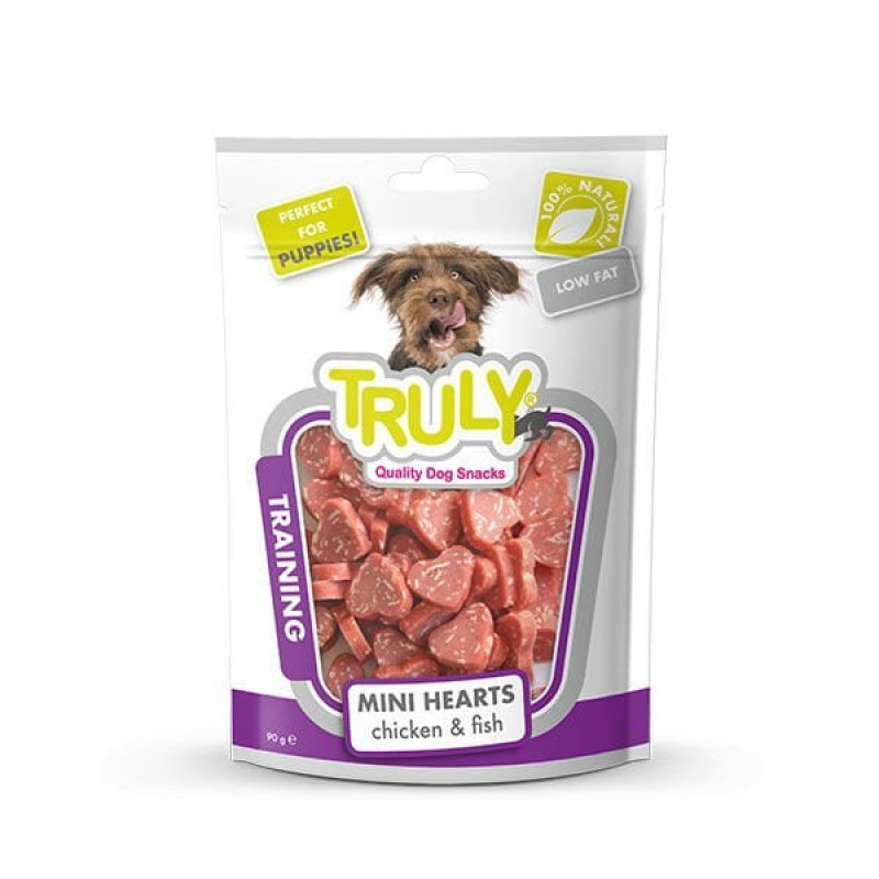 Truly 90 Gr Puppy Training Mini Hearts Tavuk ve Mezgit | Köpek Atıştırmalık Ödül Maması Truly 90 Gr Puppy Training Mini Hearts Tavuk ve Mezgit | Köpek Atıştırmalık Ödül Maması