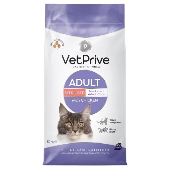 Vet Prive 10 Kg Tavuklu Kısırlaştırılmış Kedi Maması | Kısırlaştırılmış Kedi Maması