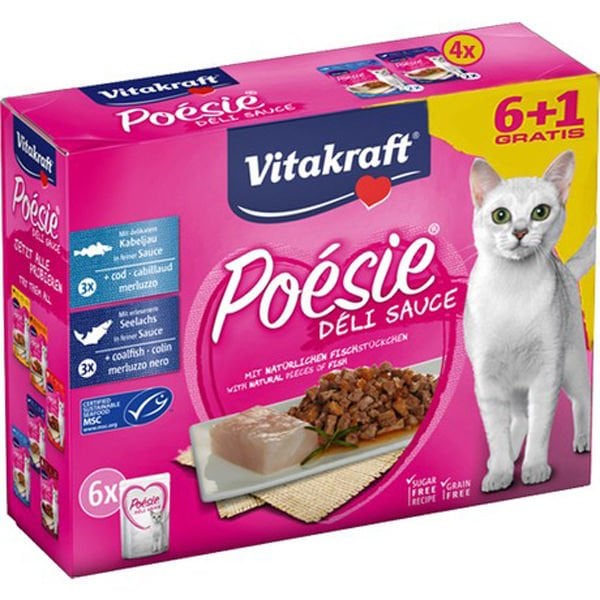 Vitakfraft 6+1 Poesie Deli Sauce Balık 85 Gr | Balıklı Yaş Kedi Maması