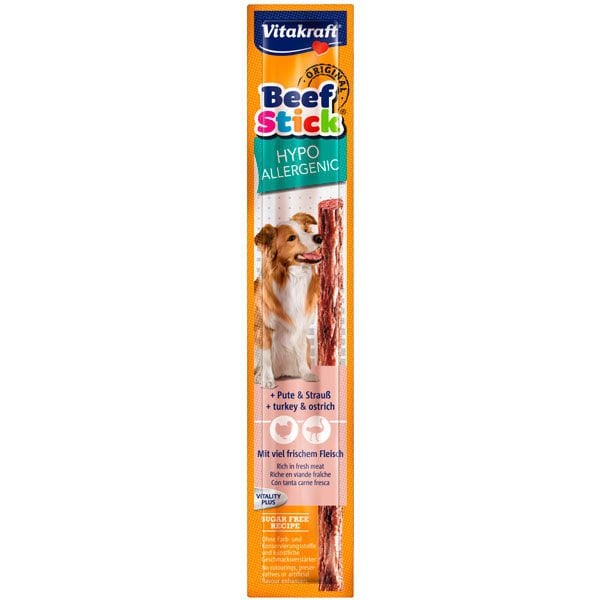 Vitakraft 12 Gr Beef Sticks Hypoallergenic Hindi ve Devekuşu | Köpek Kemik Ödül Maması