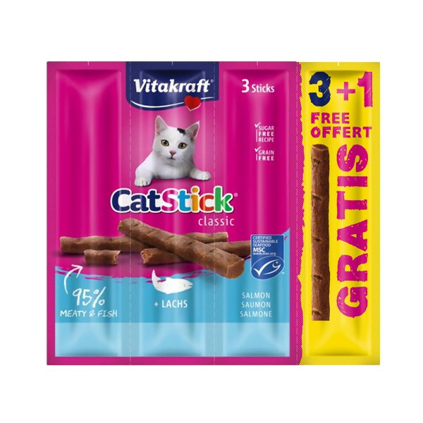 Vitakraft 4x6 Gr Sticks Somon ve Alabalık Etli | Stick Kedi Ödül Maması
