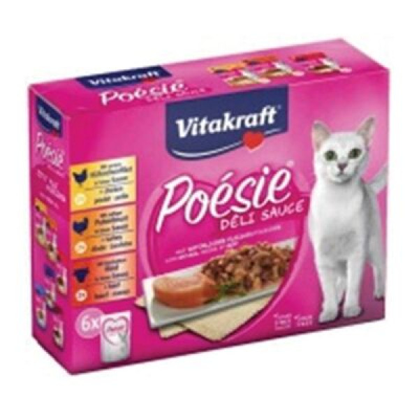 Vitakraft 6x85 Gr Poesie Sos İçerisinde Karışık Etli Yetişkin | Yetişkin Kedi Maması
