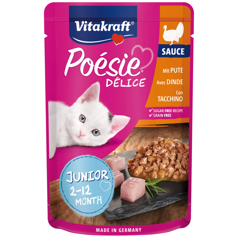 Vitakraft 85 Gr Poesie Delice Sos İçerisinde Hindi Etli Yavru | Yavru Kedi Maması Vitakraft 85 Gr Poesie Delice Sos İçerisinde Hindi Etli Yavru | Yavru Kedi Maması