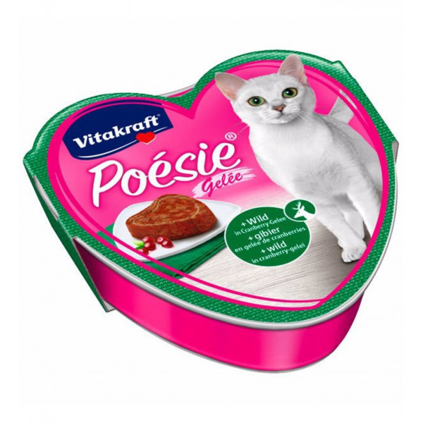 Vitakraft 85 Gr Poesie Jöle İçerisinde Av Hayvanlı ve Kızılcıklı Yetişkin | Yetişkin Kedi Maması