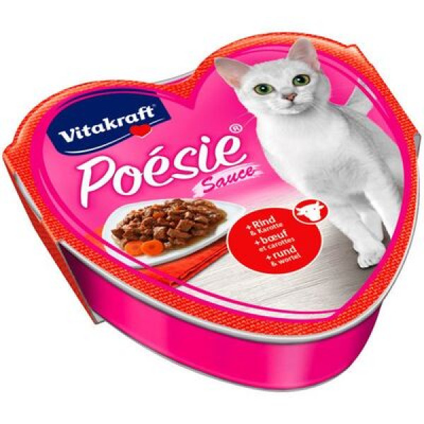Vitakraft 85 Gr Poesie Sos İçerisinde Sığır Etli ve Havuçlu Yetişkin | Yetişkin Kedi Maması