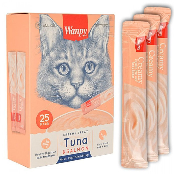 Wanpy 25'li Ton Balığı Ve Somonlu 14 Gr | Kedi Sıvı Ödül Maması