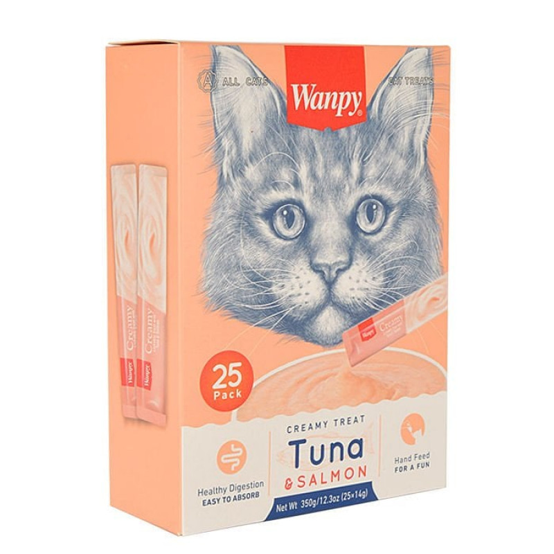 Wanpy 25'li Ton Balığı Ve Somonlu 14 Gr | Kedi Sıvı Ödül Maması