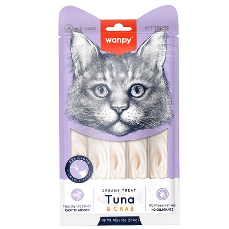 Wanpy 70 Gr Creamy Treat Ton ve Yengeç | Kedi Sıvı Ödül Maması Wanpy 70 Gr Creamy Treat Ton ve Yengeç | Kedi Sıvı Ödül Maması