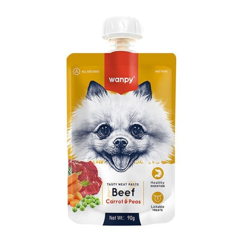 Wanpy 90 Gr Tasty Meat Paste Biftek Havuç ve Bezelye | Köpek Atıştırmalık Ödül Maması Wanpy 90 Gr Tasty Meat Paste Biftek Havuç ve Bezelye | Köpek Atıştırmalık Ödül Maması