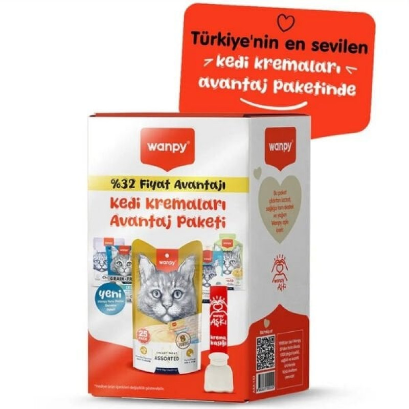 Wanpy Karışık Lezzetler Avantaj Paketi Sıvı Kedi Ödül Maması 5 Adet