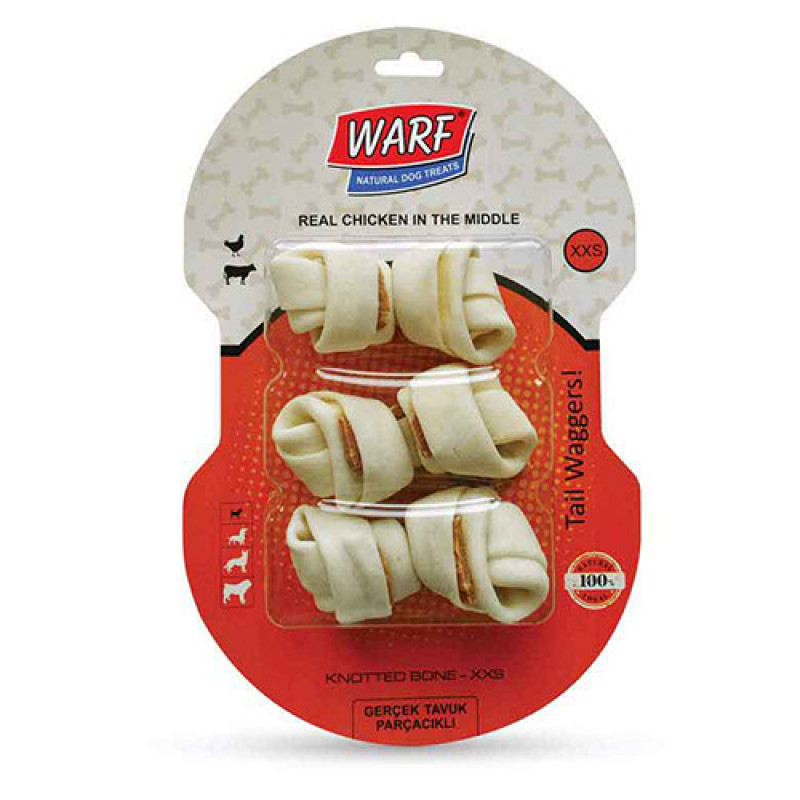 Warf XXS Tavuklu Düğüm Kemik 12,5 cm 195 Gr | Köpek Kemik Ödül Maması Warf XXS Tavuklu Düğüm Kemik 12,5 cm 195 Gr | Köpek Kemik Ödül Maması