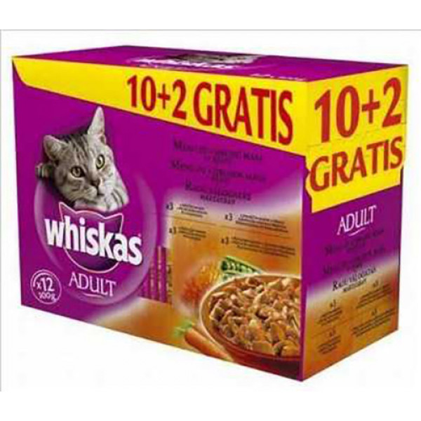 Whiskas 12 Adet Karışık Et Seçenekleri Gravy Soslu Pouch 100 Gr | Yetişkin Kedi Maması