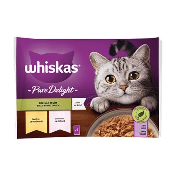 Whiskas 340 Gr Pure Delight Dilimli Seçim Tavuk ve Somon | Yetişkin Kedi Maması