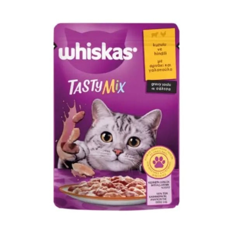 Whiskas 85 Gr Tasty Mix Kuzu ve Hindi | Yetişkin Kedi Maması Whiskas 85 Gr Tasty Mix Kuzu ve Hindi | Yetişkin Kedi Maması