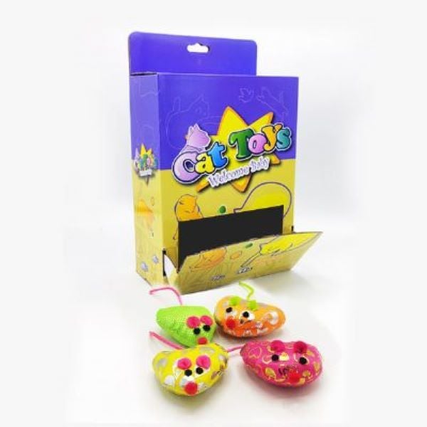 Wonpet 7 Cm 48 Adet Yumuşak Fare Yaldızlı Parlak Kalp | Kedi Fare Oyuncak