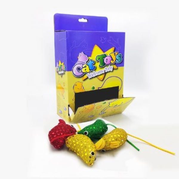 Wonpet 8 Cm 36 Adet Fare Pullu Parlak Yumuşak | Kedi Fare Oyuncak