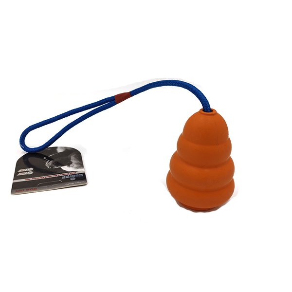 Zampa 30 cm Rubber İpli Çekiştirme Oyuncağı Turuncu | Köpek Çiğneme