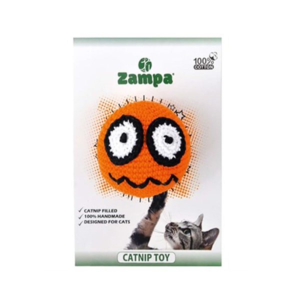 Zampa Catnipli Emoji Şekilli Örgü Oyuncak | Kedi Otlu Oyuncak