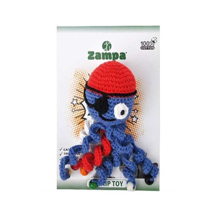 Zampa Catnipli Örgü Ahtapot Oyuncak | Kedi Otlu Oyuncak