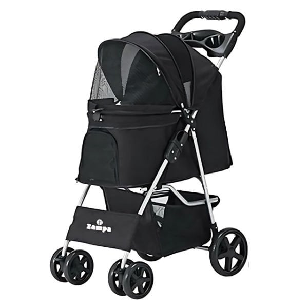 Zampa Favorite Kedi ve Köpek Arabası Gri 46x78x99 Cm | Köpek Taşıma Çantası Ve Kafes